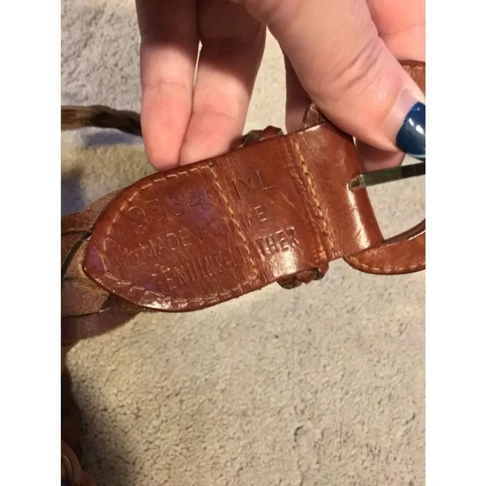 Vintage “Made in Turkey “ Braided Leather Belt in Brown